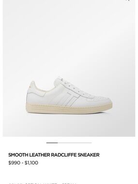 Tom Ford Men’s Off-White Leather Low-Top Sneakers